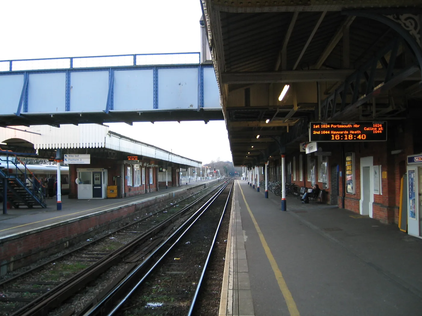 The platforms at Fareham station, where South Western Railway, Southern and Great Western services call